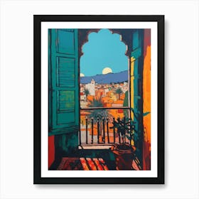 A Window View Of Marrakech In The Style Of Pop Art 2 Art Print