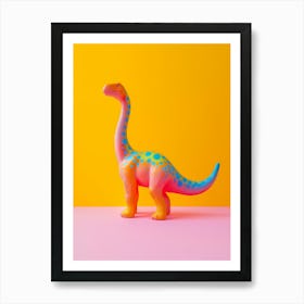 Toy Dinosaur Rainbow Brachiosaurus Portrait Art Print