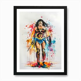 Wonder Woman From Dc Comic Watercolor Art Print