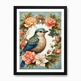 Bird In A Wreath 19 Art Print