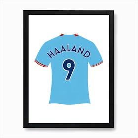 Haaland Man City Football Shirt Art Print Art Print