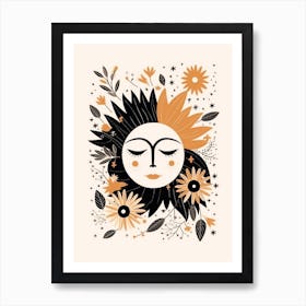 Boho Sun Moon Celestial Art 2 Art Print