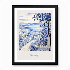 Tenerife Spain 2 Mediterranean Blue Drawing Poster Art Print