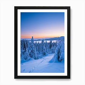 A Winter Scenario At The Heart Of The Arctic Where Pines And Wilderness Blend With The Serene Hues (6) Art Print