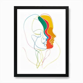 Simplicity Lines Woman Abstract Portraits 5 Art Print