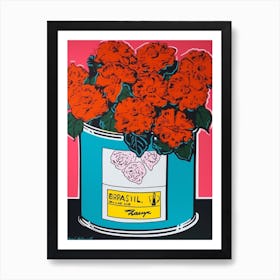 Lilies Still Life 1 Pop Art  Art Print