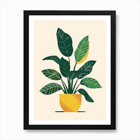 Prayer Plant Minimalist Illustration 1 Art Print