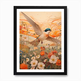 Barn Swallow 2 Detailed Bird Painting Art Print