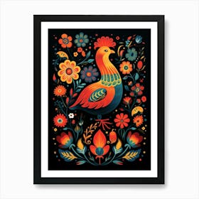 Folk Bird Illustration Grouse 4 Art Print