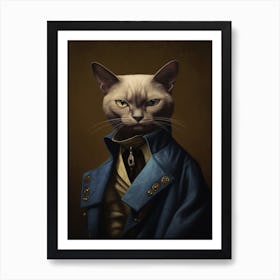 Gangster Cat Burmese 2 Art Print