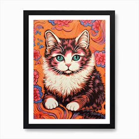 Louis Wain Kaleidoscope Psychedelic Cat 0 Art Print