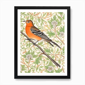 Mockingbird 2 William Morris Style Bird Art Print