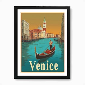 Aihrgdesign A Vintage Travel Poster Of Venice Art Print