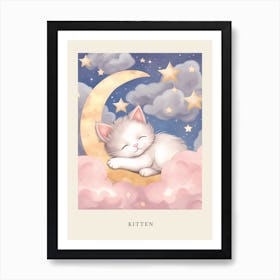 Sleeping Baby Kitten 1 Nursery Poster Art Print