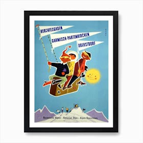 Kids Over Bavarian Alps, Germany Affiche