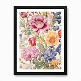 Floral Wallpaper 317 Art Print