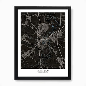 Durham Black Blue Art Print