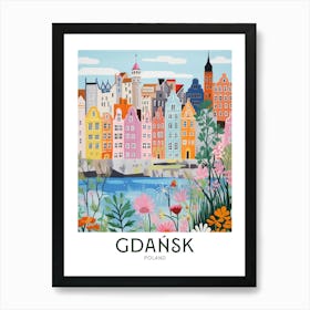 Gdansk, Poland Maximalist Travel Poster Vibrant Colour Art Print