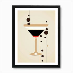 Mid Century Modern White Russian Floral Infusion Cocktail 1 Art Print