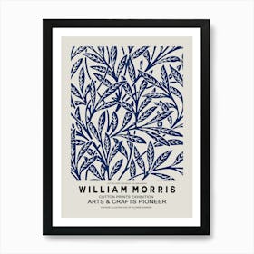 William Morris Blue Botanical Poster 1 Art Print