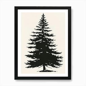 Spruce Tree Simple Geometric Nature Stencil 1 Art Print