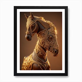 Rpg 40 3d Hd Arabian Horse Chocolate Caramel Lights 8k Resolut 1 Art Print