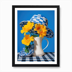 Hat And Flowers Art Print