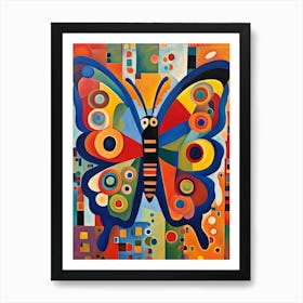 Colourful Abstract Butterfly v1 Art Print