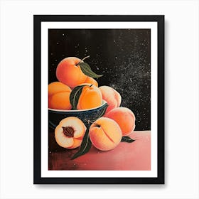 Art Deco Peaches On A Table 2 Art Print