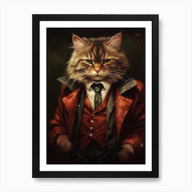 Gangster Cat Siberian Art Print