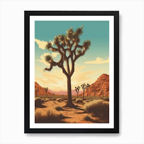  Retro Illustration Of A Joshua Tree At Dawn In Desert 3 Art Print