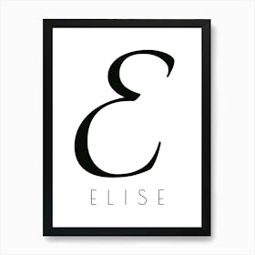 Elise Typography Name Initial Word Art Print