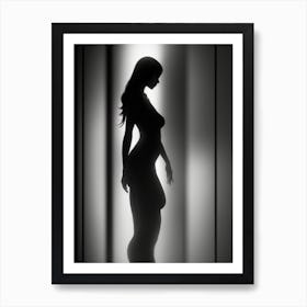 Silhouette Of A Woman In A Hallway Art Print