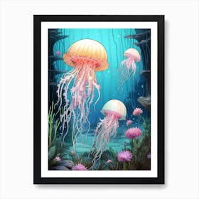 Turritopsis Dohrnii Importal Jellyfish Illustration 4 Art Print