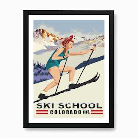 Ski School In Colorado Art Print
