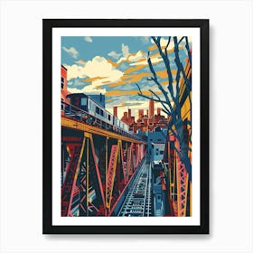 Astoria New York Colourful Silkscreen Illustration 2 Art Print