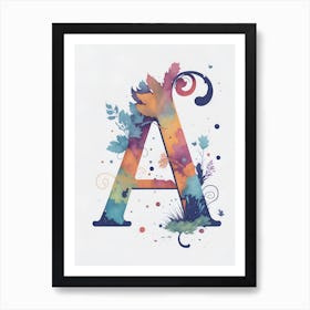 Colorful Letter A Illustration 101 Art Print