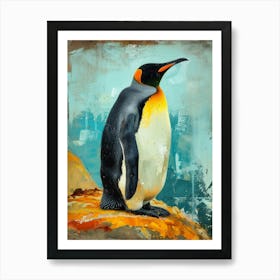 King Penguin Oamaru Blue Penguin Colony Colour Block Painting 2 Art Print