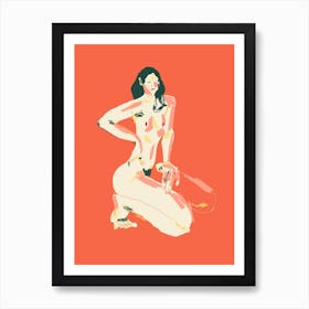 Giulia Orange Art Print