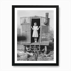 Daughter Of Migrant In Doorway Of Trailer, Sebastin, Texas By Russell Lee Art Print