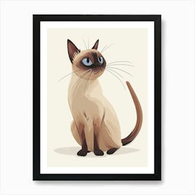 Tonkinese Cat Clipart Illustration 3 Art Print