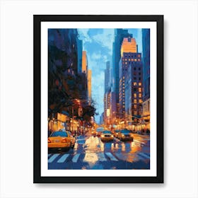 New York City At Night Art Print