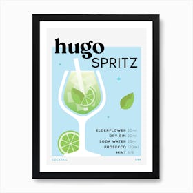 Hugo Spritz in Blue Cocktail Recipe Póster