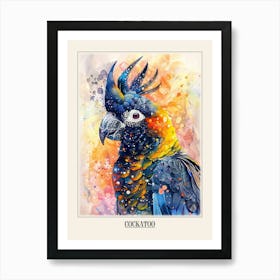 Cockatoo Colourful Watercolour 1 Poster Art Print