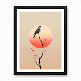 Bird Perched On A Tree Art Print