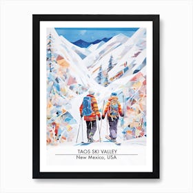 Taos Ski Valley   New Mexico Usa, Ski Resort Poster Illustration 0 Art Print