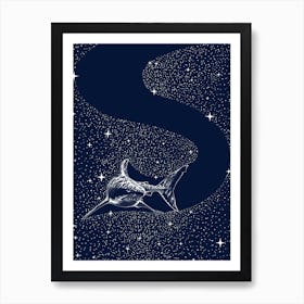 Starry Shark Art Print