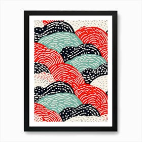 Seamless Pattern With Waves, Matisse style Art Print