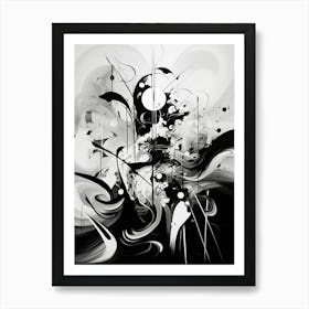 Symbiosis Abstract Black And White 7 Art Print