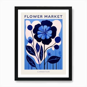 Blue Flower Market Poster Carnation 6 Art Print